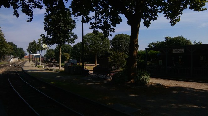 The locomotive has left the station - Schierwaldenrath light railway station, in NRW, Germany